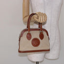 FENDI Hand Bag Canvas Beige Gold Auth bs28291-20