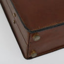 LOEWE Anagram Attache case Hand Bag Leather Black Gold Auth bs28297-10