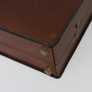 LOEWE Anagram Attache case Hand Bag Leather Black Gold Auth bs28297-13