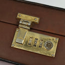 LOEWE Anagram Attache case Hand Bag Leather Black Gold Auth bs28297-15