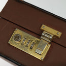 LOEWE Anagram Attache case Hand Bag Leather Black Gold Auth bs28297-16