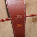 LOEWE Anagram Attache case Hand Bag Leather Black Gold Auth bs28297-17