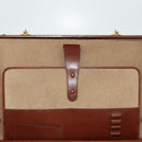 LOEWE Anagram Attache case Hand Bag Leather Black Gold Auth bs28297-18