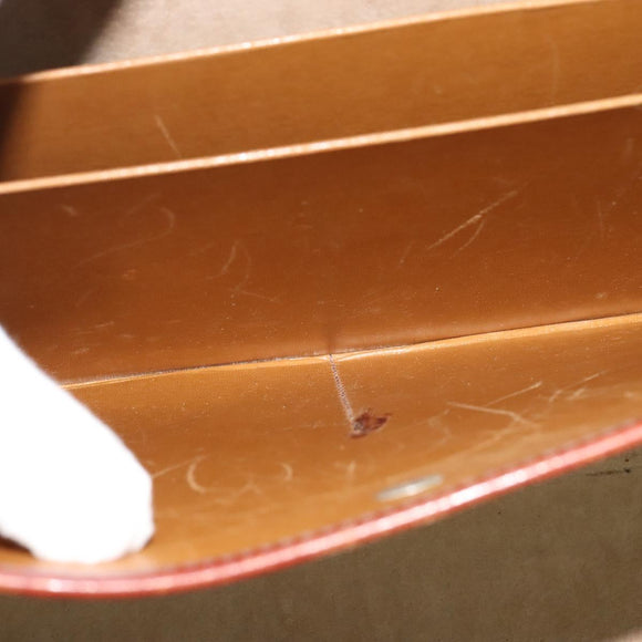 LOEWE Anagram Attache case Hand Bag Leather Black Gold Auth bs28297