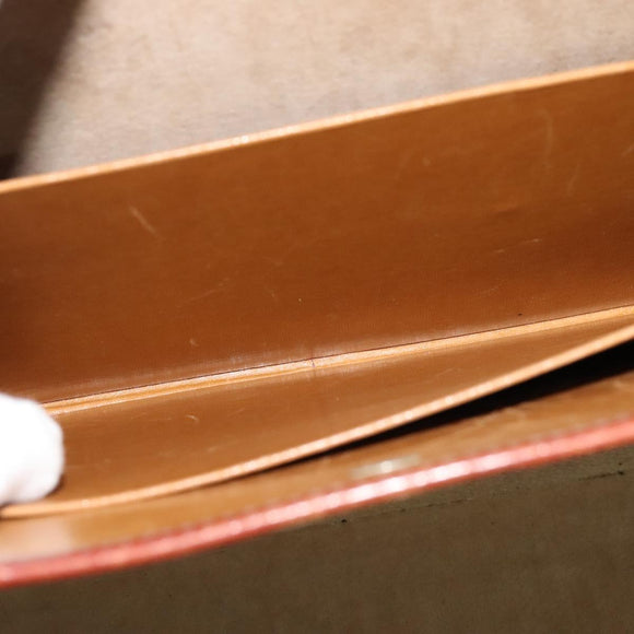 LOEWE Anagram Attache case Hand Bag Leather Black Gold Auth bs28297