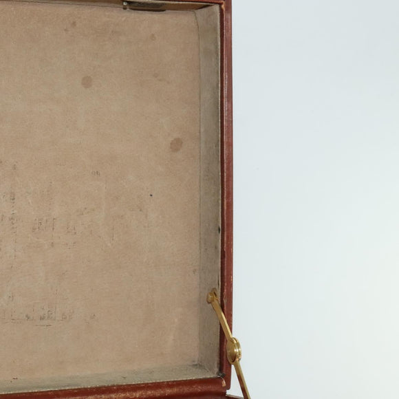 LOEWE Anagram Attache case Hand Bag Leather Black Gold Auth bs28297