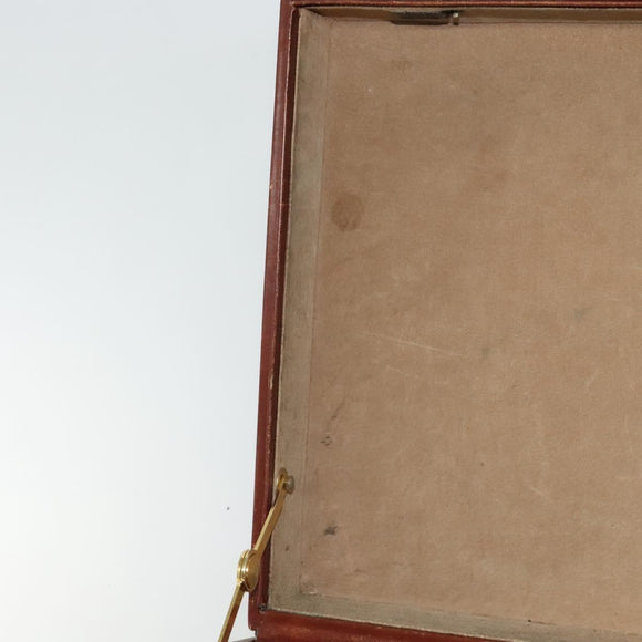 LOEWE Anagram Attache case Hand Bag Leather Black Gold Auth bs28297