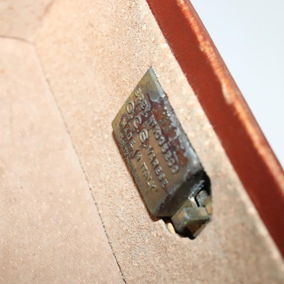 LOEWE Anagram Attache case Hand Bag Leather Black Gold Auth bs28297