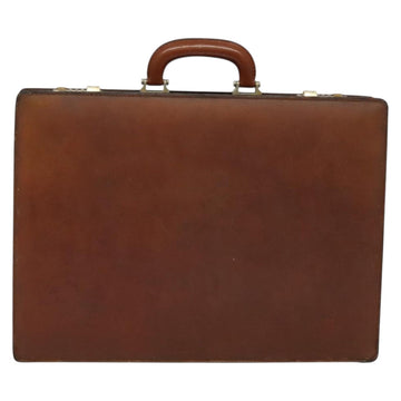 LOEWE Anagram Attache case Hand Bag Leather Black Gold Auth bs28297 - 0