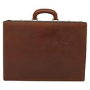 LOEWE Anagram Attache case Hand Bag Leather Black Gold Auth bs28297-3