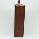 LOEWE Anagram Attache case Hand Bag Leather Black Gold Auth bs28297-5