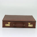 LOEWE Anagram Attache case Hand Bag Leather Black Gold Auth bs28297-6