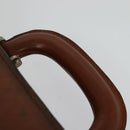 LOEWE Anagram Attache case Hand Bag Leather Black Gold Auth bs28297-8