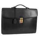 LOEWE Anagram Business Bag Leather Black Gold Auth bs28298-1