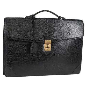 LOEWE Anagram Business Bag Leather Black Gold Auth bs28298
