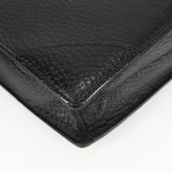 LOEWE Anagram Business Bag Leather Black Gold Auth bs28298