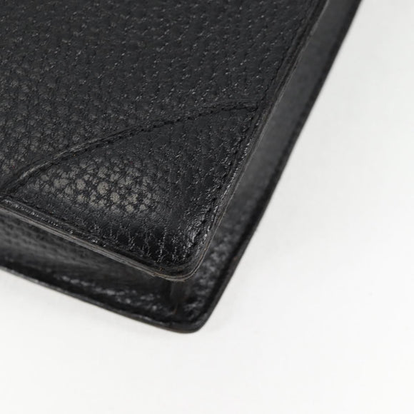 LOEWE Anagram Business Bag Leather Black Gold Auth bs28298