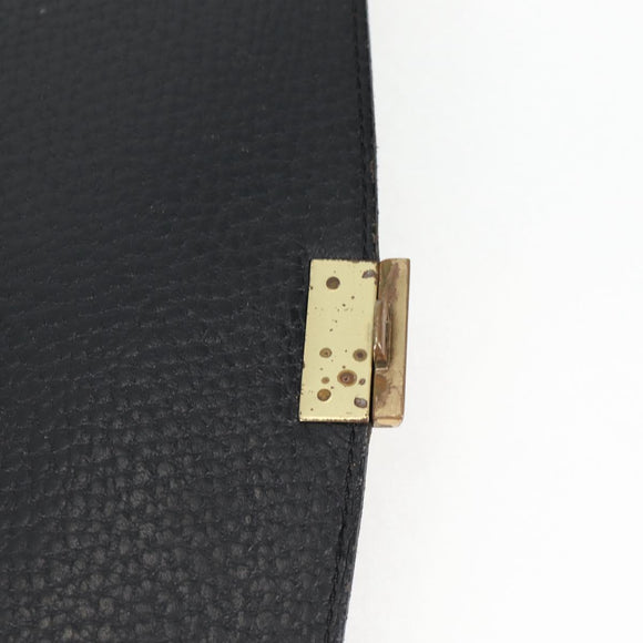 LOEWE Anagram Business Bag Leather Black Gold Auth bs28298