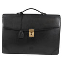 LOEWE Anagram Business Bag Leather Black Gold Auth bs28298-13