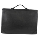 LOEWE Anagram Business Bag Leather Black Gold Auth bs28298-2