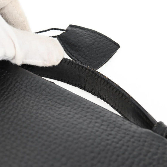 LOEWE Anagram Business Bag Leather Black Gold Auth bs28298