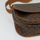 CELINE Macadam Canvas Shoulder Bag PVC Leather Brown Gold Auth bs28301-14