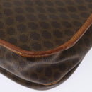 CELINE Macadam Canvas Shoulder Bag PVC Leather Brown Gold Auth bs28301-9