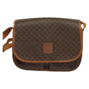 CELINE Macadam Canvas Shoulder Bag PVC Leather Brown Gold Auth bs28301-13