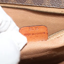 CELINE Macadam Canvas Shoulder Bag PVC Leather Brown Gold Auth bs28301-12