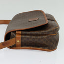 CELINE Macadam Canvas Shoulder Bag PVC Leather Brown Gold Auth bs28301-3