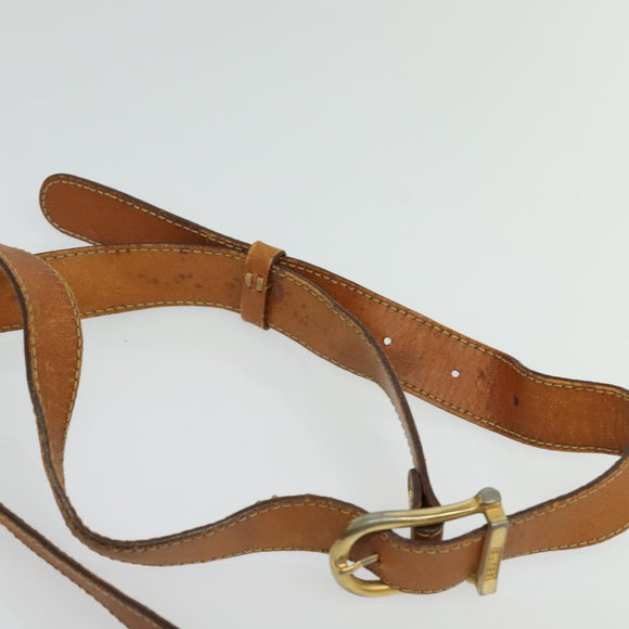 CELINE Macadam Canvas Shoulder Bag PVC Leather Brown Gold Auth bs28301