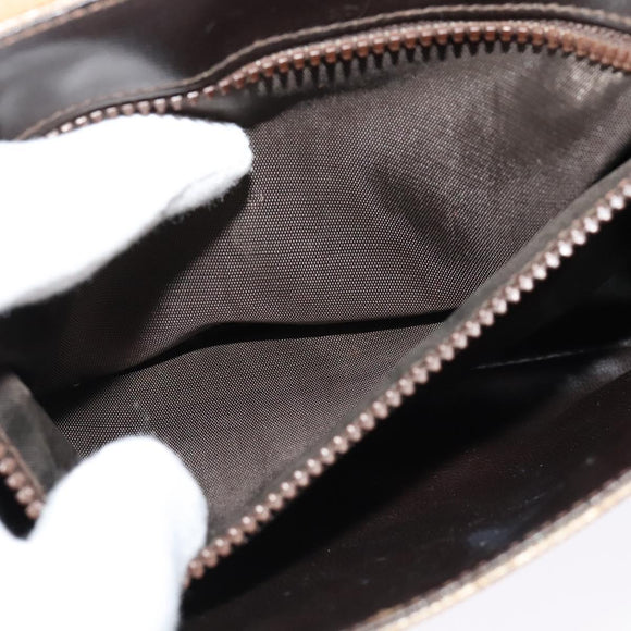 CELINE Macadam Canvas Shoulder Bag PVC Beige Gold Auth bs28302