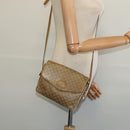 CELINE Macadam Canvas Shoulder Bag PVC Beige Gold Auth bs28302-22
