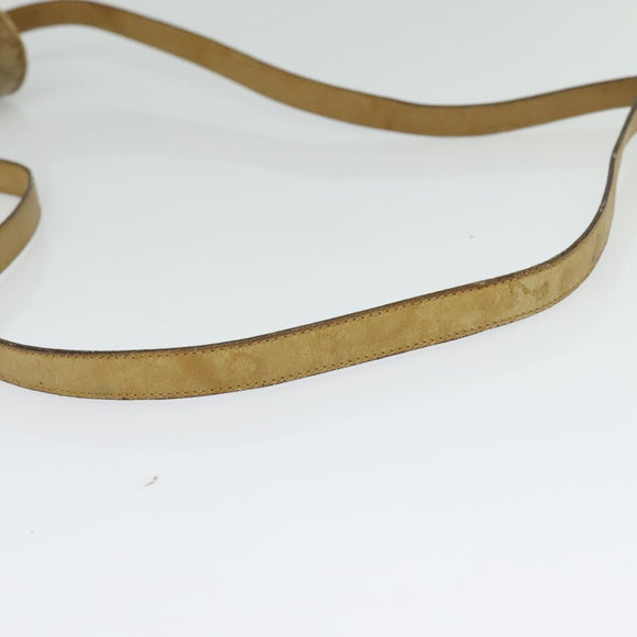 CELINE Macadam Canvas Shoulder Bag PVC Beige Gold Auth bs28302