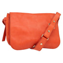 CELINE Shoulder Bag Leather Orange Gold Auth bs28303-1