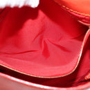 CELINE Shoulder Bag Leather Orange Gold Auth bs28303-20