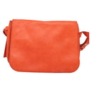 CELINE Shoulder Bag Leather Orange Gold Auth bs28303-13