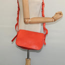 CELINE Shoulder Bag Leather Orange Gold Auth bs28303-21