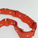 CELINE Shoulder Bag Leather Orange Gold Auth bs28303-8