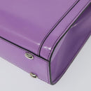 CELINE Hand Bag Enamel 2way Purple Silver Auth bs28304-16