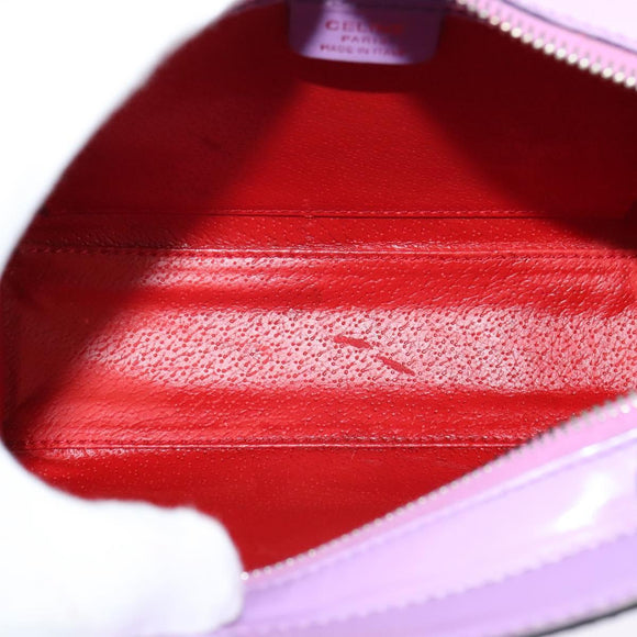 CELINE Hand Bag Enamel 2way Purple Silver Auth bs28304