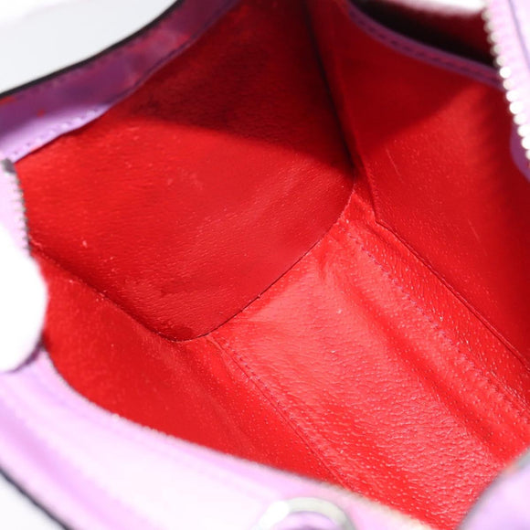 CELINE Hand Bag Enamel 2way Purple Silver Auth bs28304