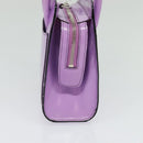 CELINE Hand Bag Enamel 2way Purple Silver Auth bs28304-4
