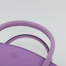 CELINE Hand Bag Enamel 2way Purple Silver Auth bs28304-8