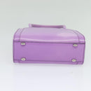 CELINE Hand Bag Enamel 2way Purple Silver Auth bs28304-5