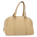CELINE Hand Bag Leather Beige Gold Auth bs28305-1