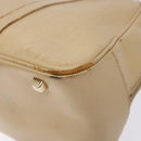 CELINE Hand Bag Leather Beige Gold Auth bs28305-9