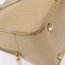 CELINE Hand Bag Leather Beige Gold Auth bs28305-14