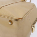 CELINE Hand Bag Leather Beige Gold Auth bs28305-15