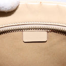 CELINE Hand Bag Leather Beige Gold Auth bs28305-18